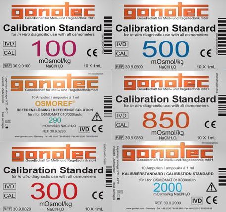 osmometer Gonotec kalibreringsstandarder